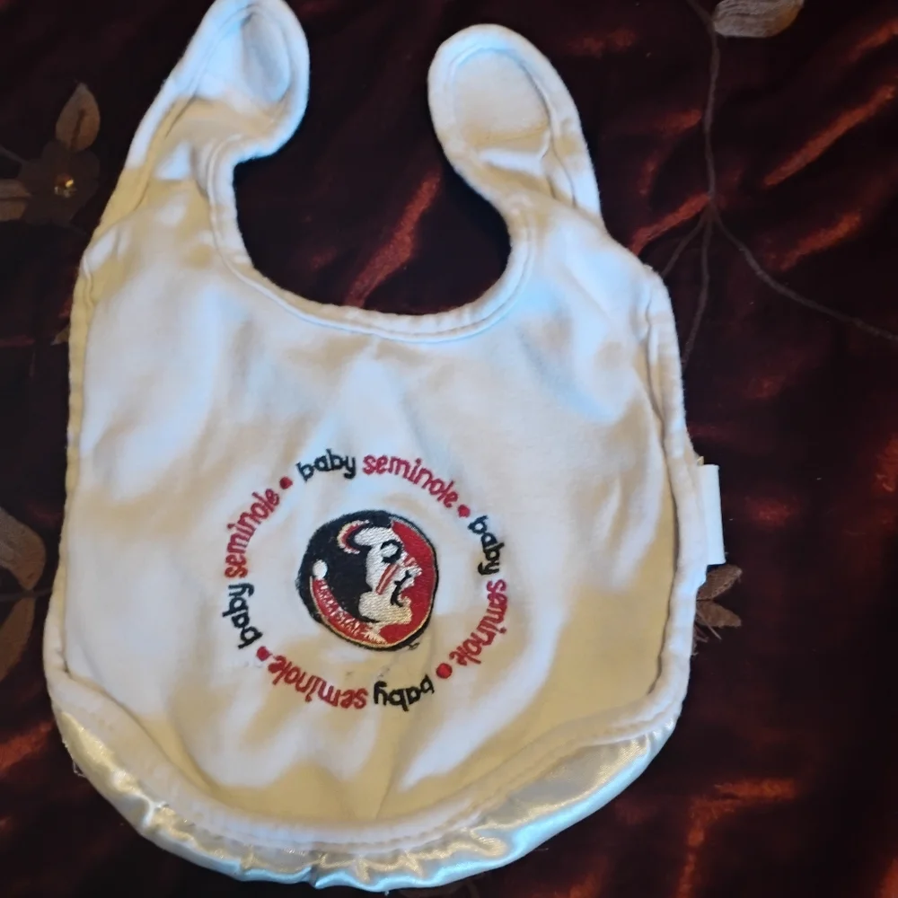 Lot of 2 Florida State FSU Baby Seminoles Bibs By Baby Fanatic